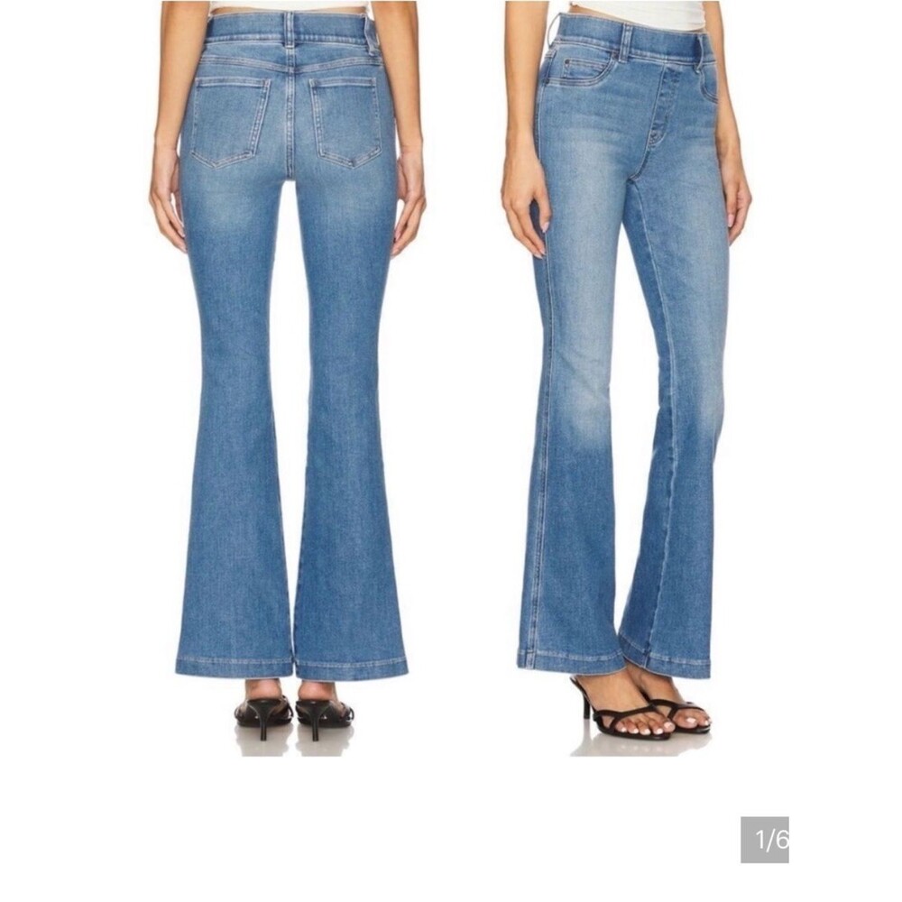 ✨ NWT Spanx Flare Jeans — Stonewashed Blue, Size XL
